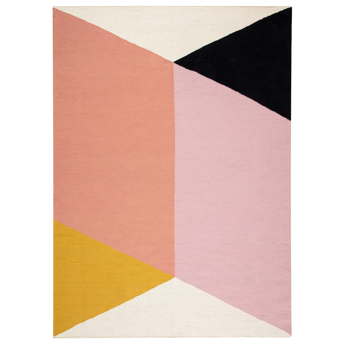 NJRD Rectangles blocks kelim rug pink 200x300 cm