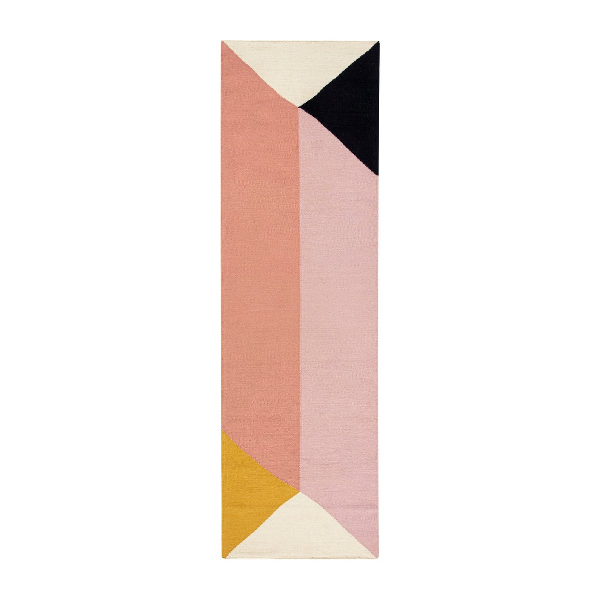 NJRD Rectangles blocks kelim rug pink 80x240 cm