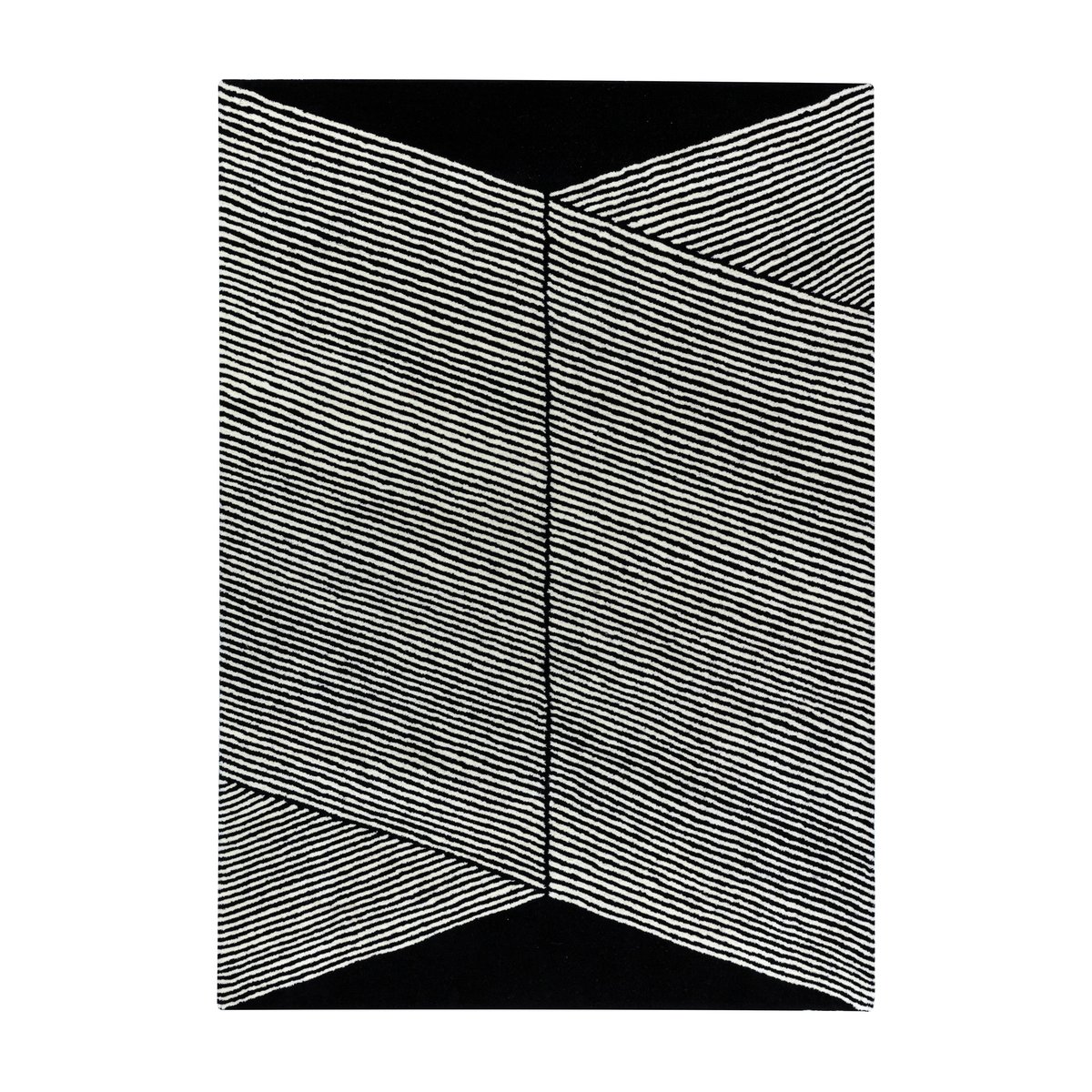 NJRD Rectangles wool rug black 170x240 cm