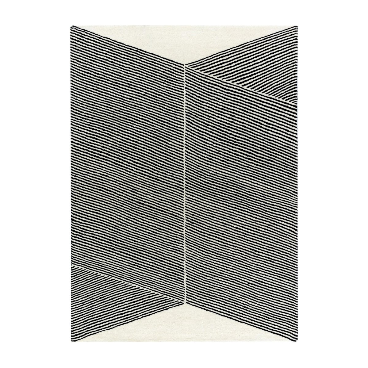 NJRD Rectangles wool rug natural white 170x240 cm