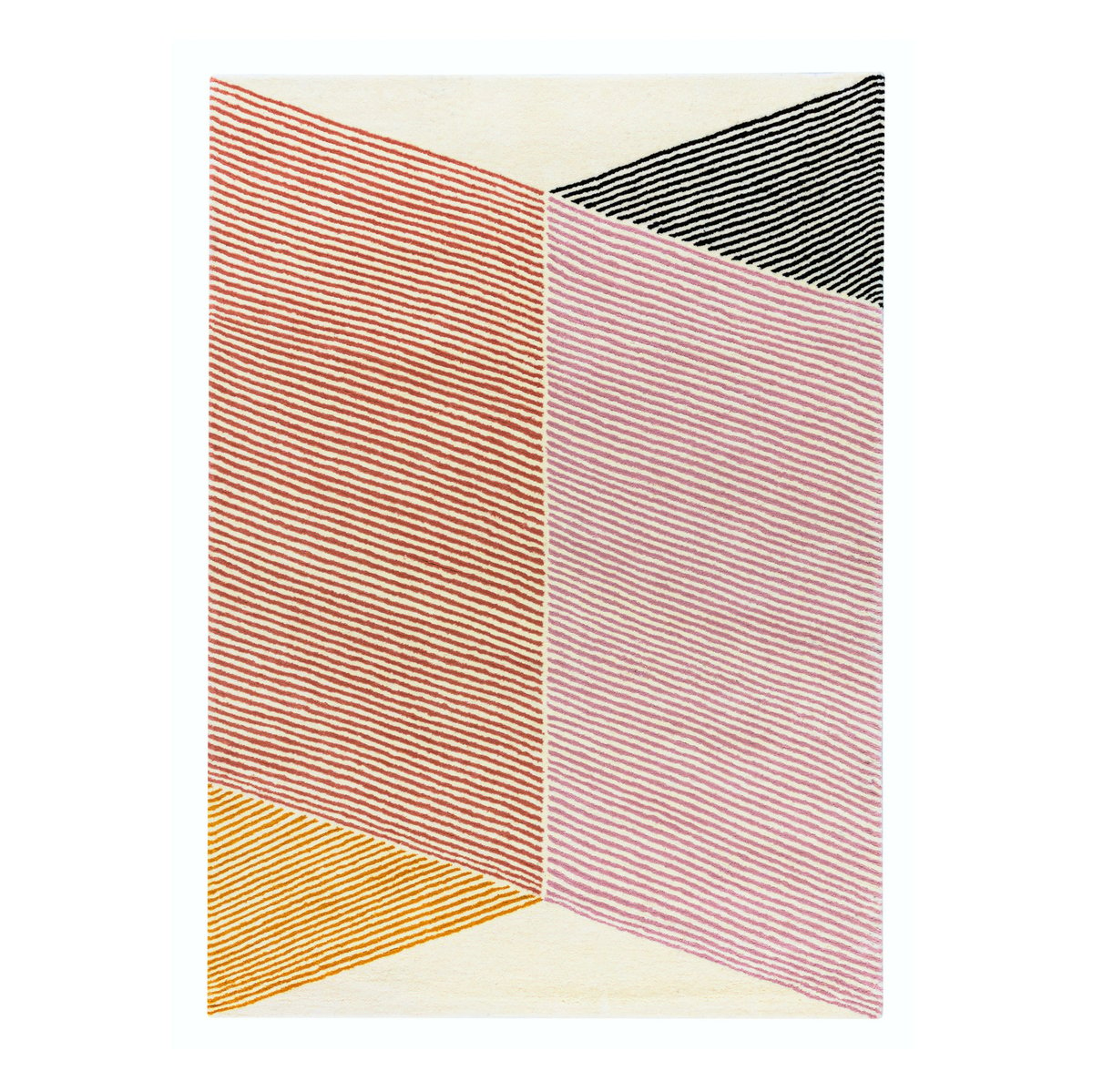 NJRD Rectangles wool rug pink 170x240 cm