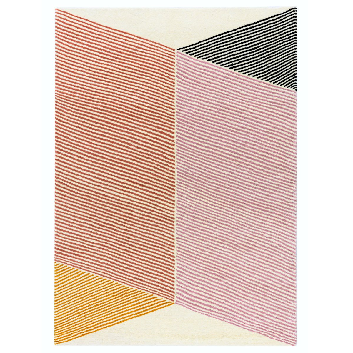 NJRD Rectangles wool rug pink 200x300 cm