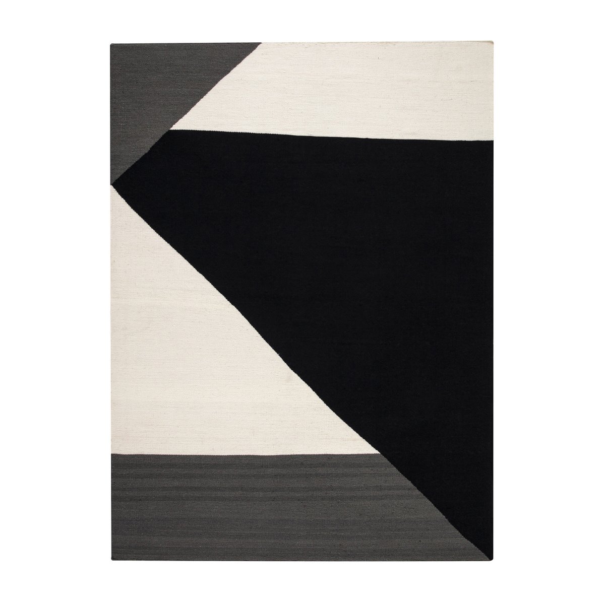 NJRD Stripes blocks kelim rug black 170x240 cm