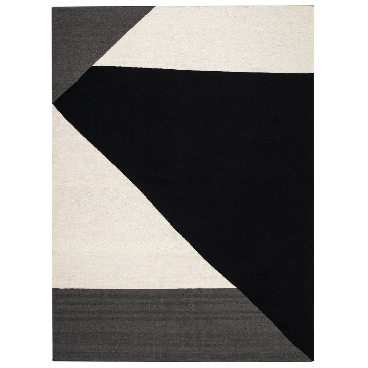 NJRD Stripes blocks kelim rug black 200x300 cm