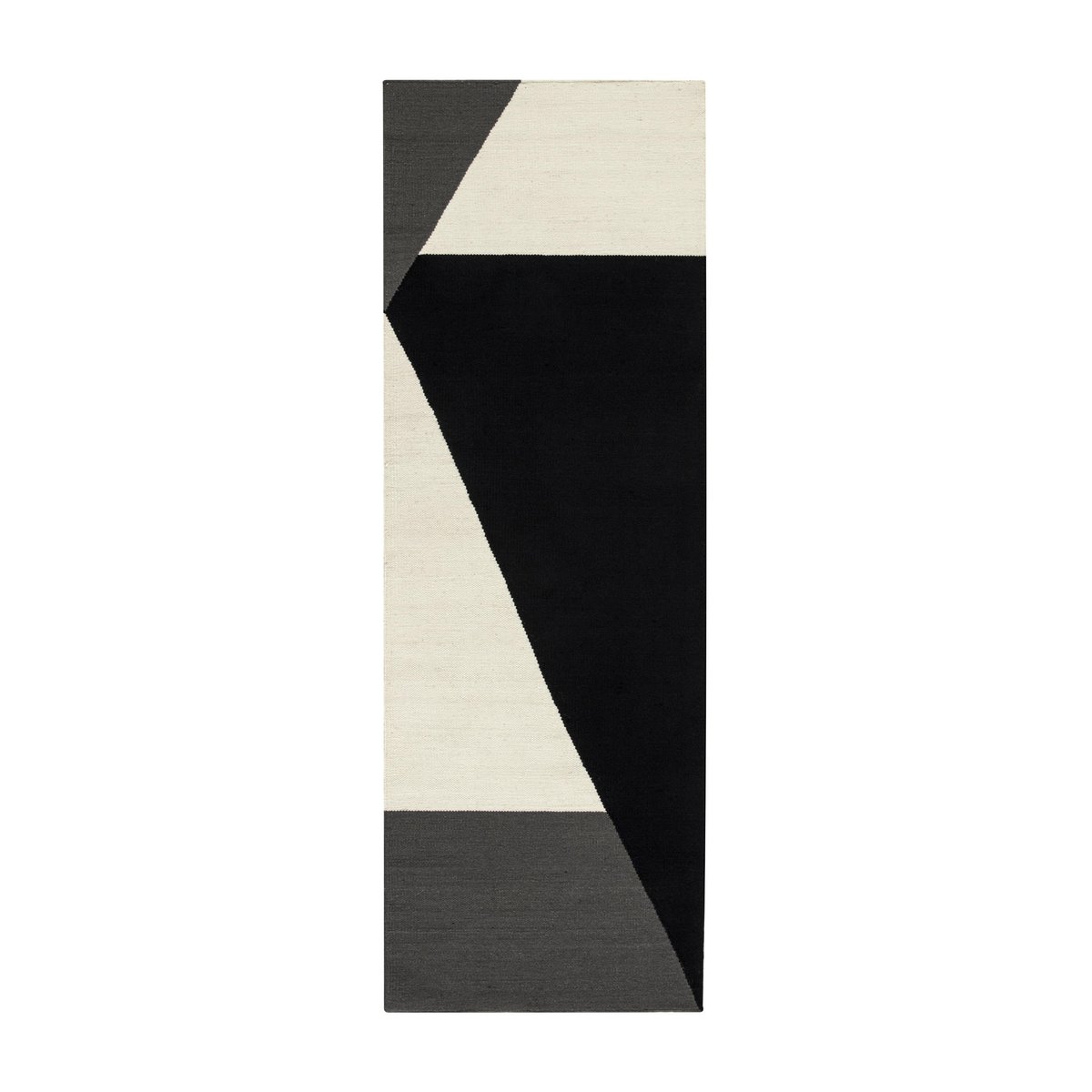 NJRD Stripes blocks kelim rug black 80x240 cm