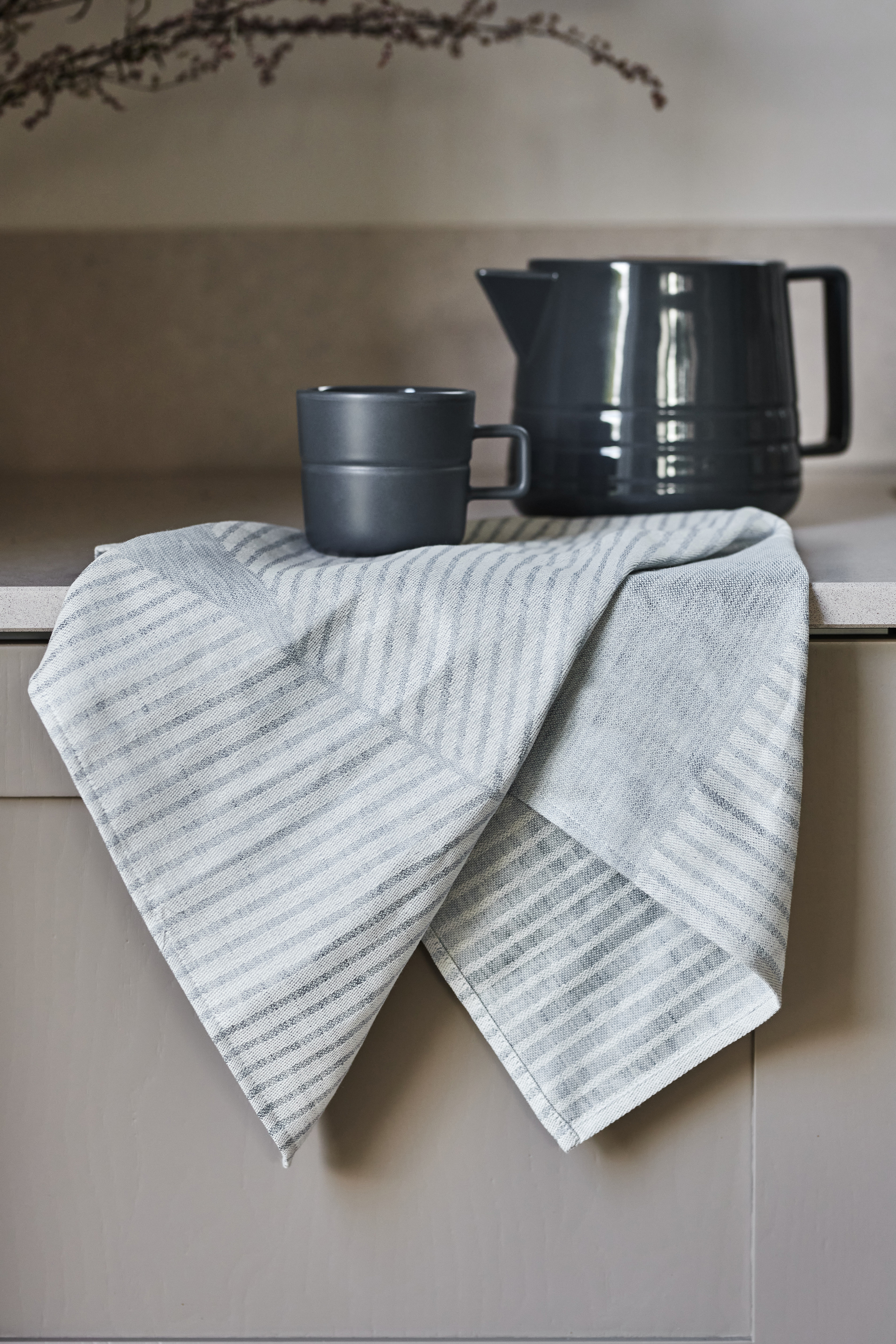 Turkish Kitchen Towel-Gray & Cream Stripe — Shannon Tate Interiors