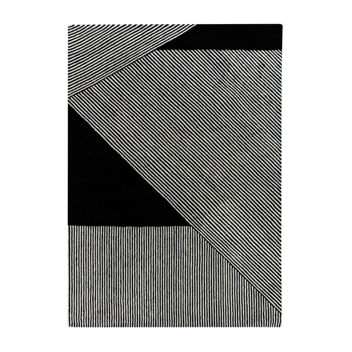 NJRD Stripes wool rug black 170x240 cm