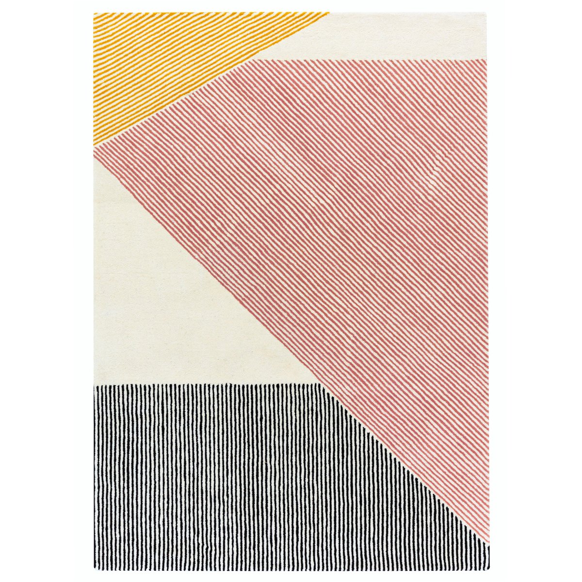 NJRD Stripes wool rug pink 200x300 cm