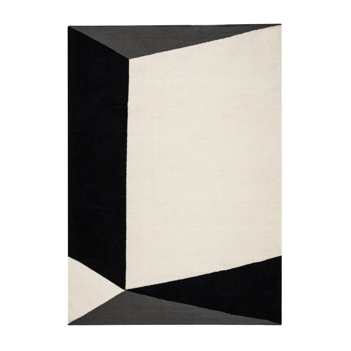 NJRD Triangles blocks kelim rug natural white 170x240 cm