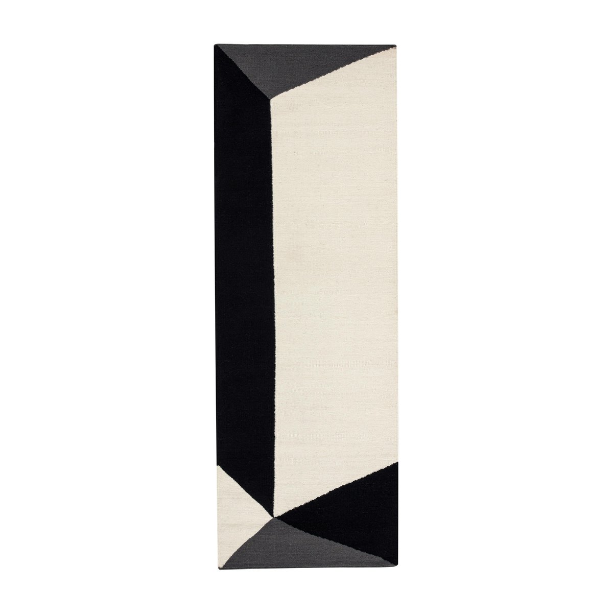 NJRD Triangles blocks kelim rug natural white 80x240 cm