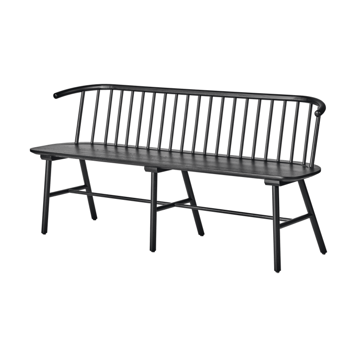 VIOR bench with backrest - Black lacquered oak - NJRD