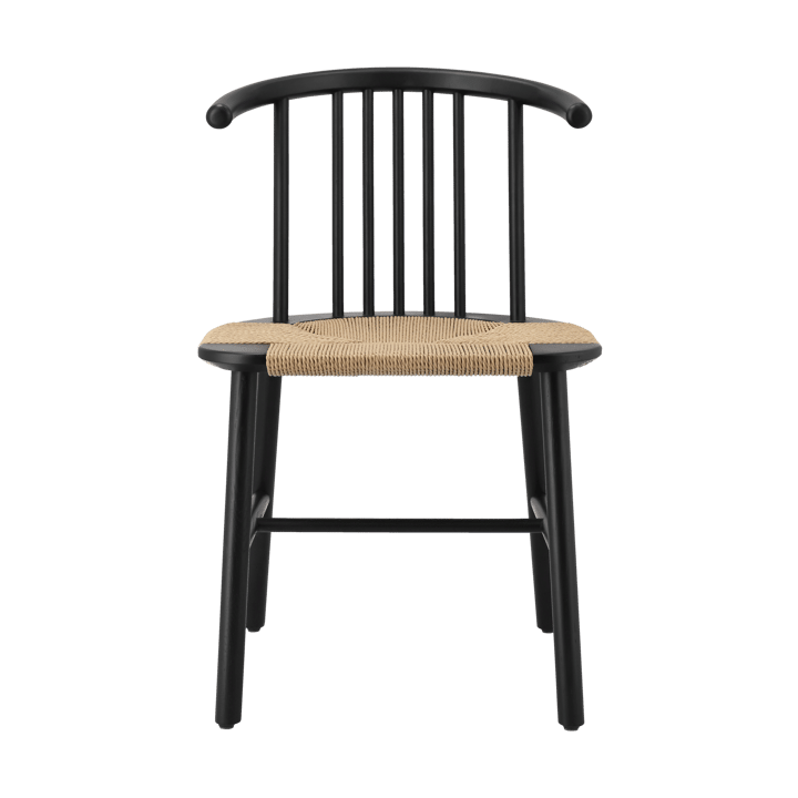 VIOR dining chair wicker seat - Black lacquered oak-nature - NJRD