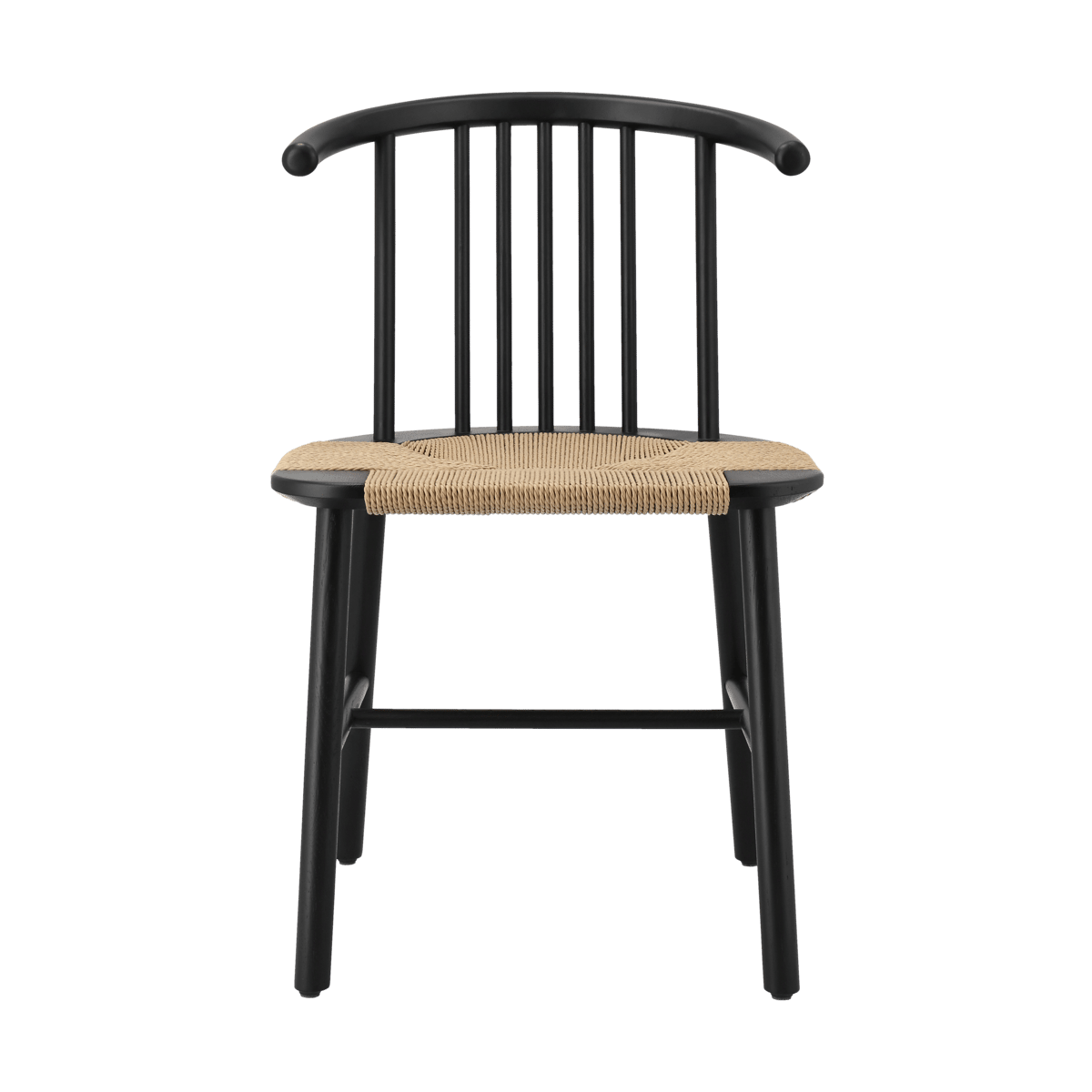 NJRD VIOR dining chair wicker seat Black lacquered oak-nature