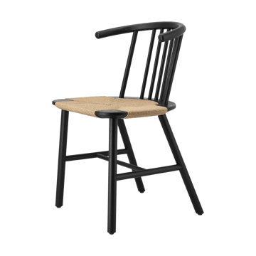 VIOR dining chair wicker seat - Black lacquered oak-nature - NJRD