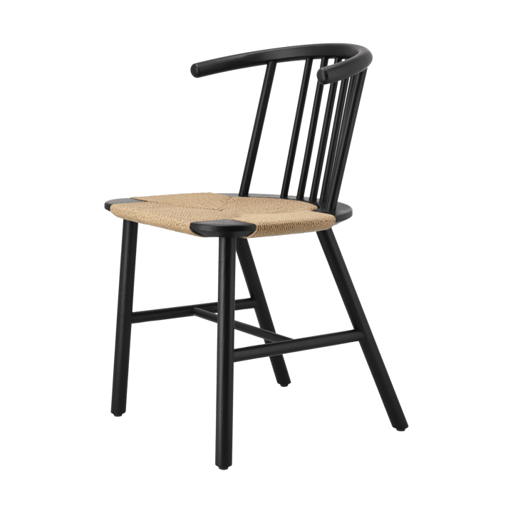 VIOR dining chair wicker seat, Black lacquered oak-nature NJRD