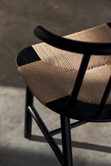 VIOR dining chair wicker seat - Black lacquered oak-nature - NJRD