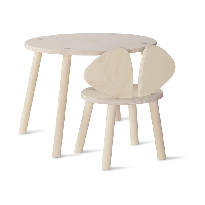 Mouse set children's chair + table - Birch - Nofred