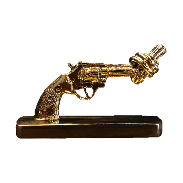 Knotted Gun mini 7 cm - Bronze - Non Violence