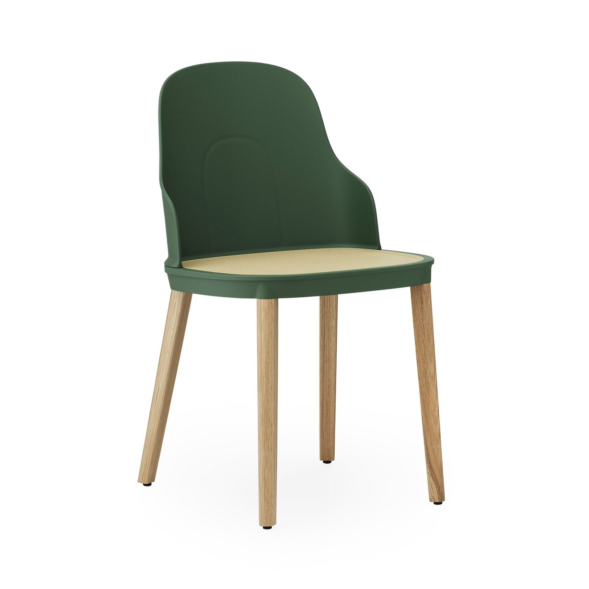 Normann Copenhagen Allez moulded wicker chair Park green-oak