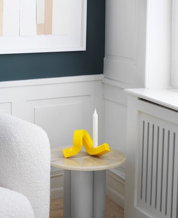 Crooked candle holder 1 - Yellow - Normann Copenhagen