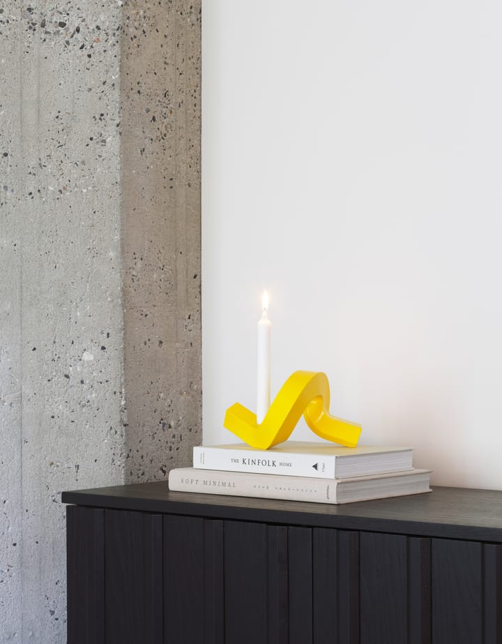 Crooked candle holder 1, Yellow Normann Copenhagen