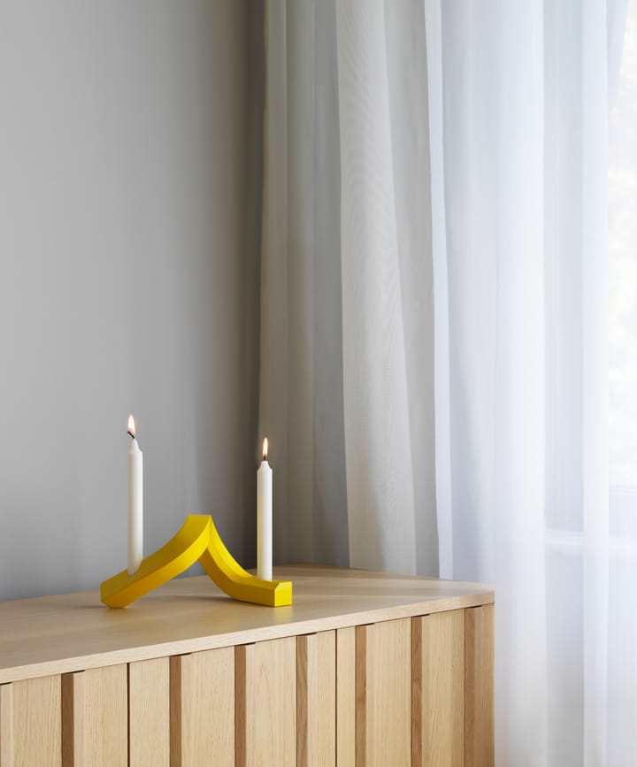 Crooked candle holder 2, Yellow Normann Copenhagen