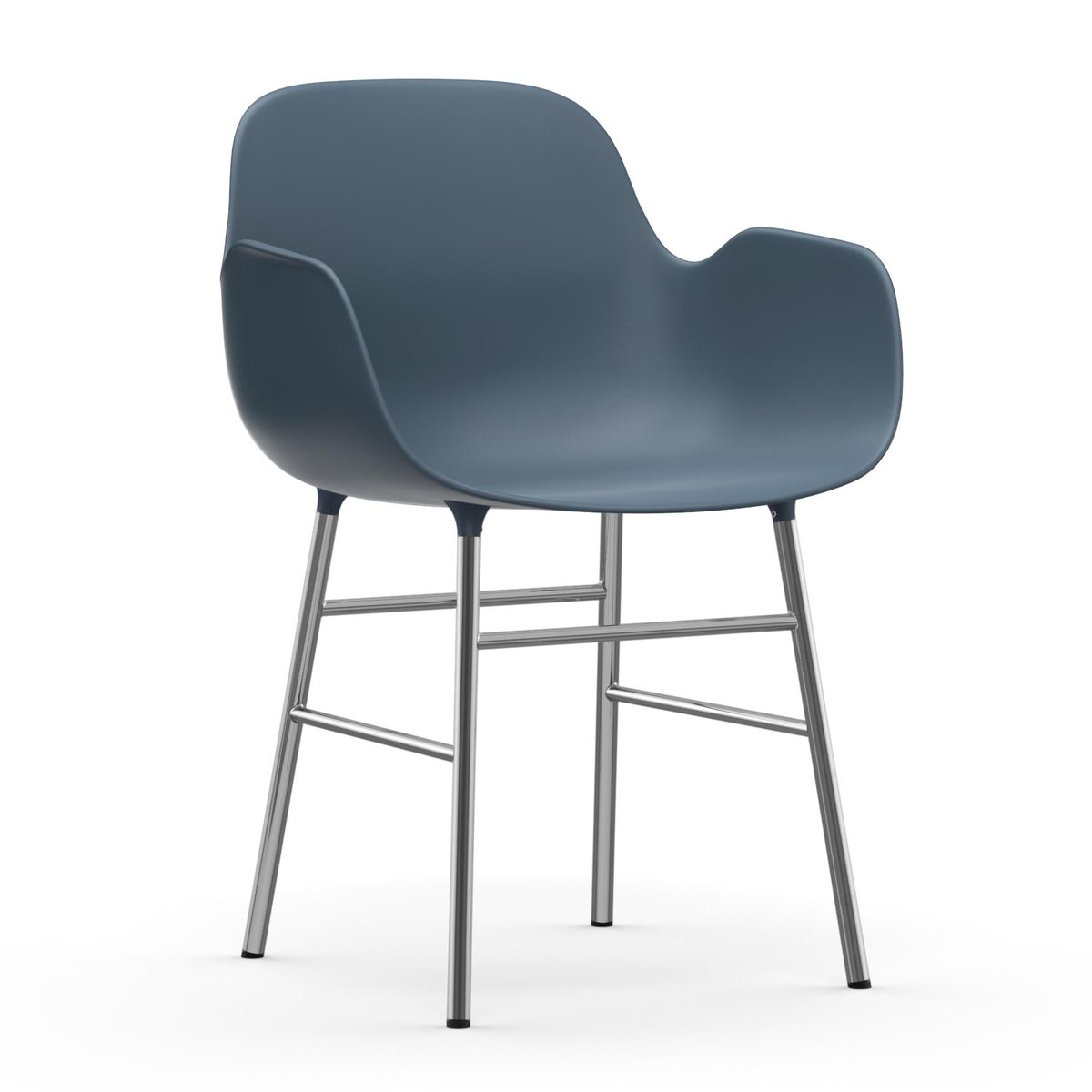 Normann Copenhagen Form armchair chromed legs Blue