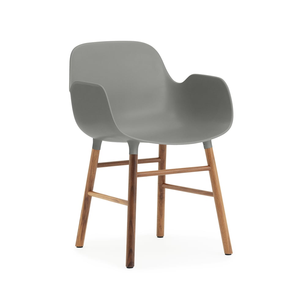 Normann Copenhagen Form armchair Grey, walnut legs