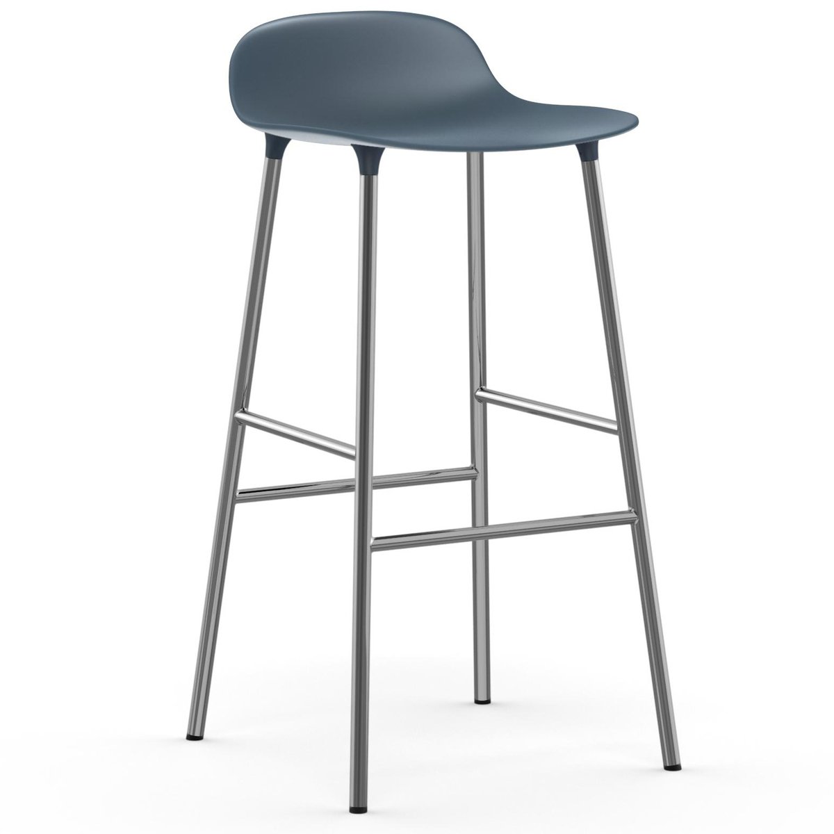 Normann Copenhagen Form bar stool chrome leg 75 cm blue