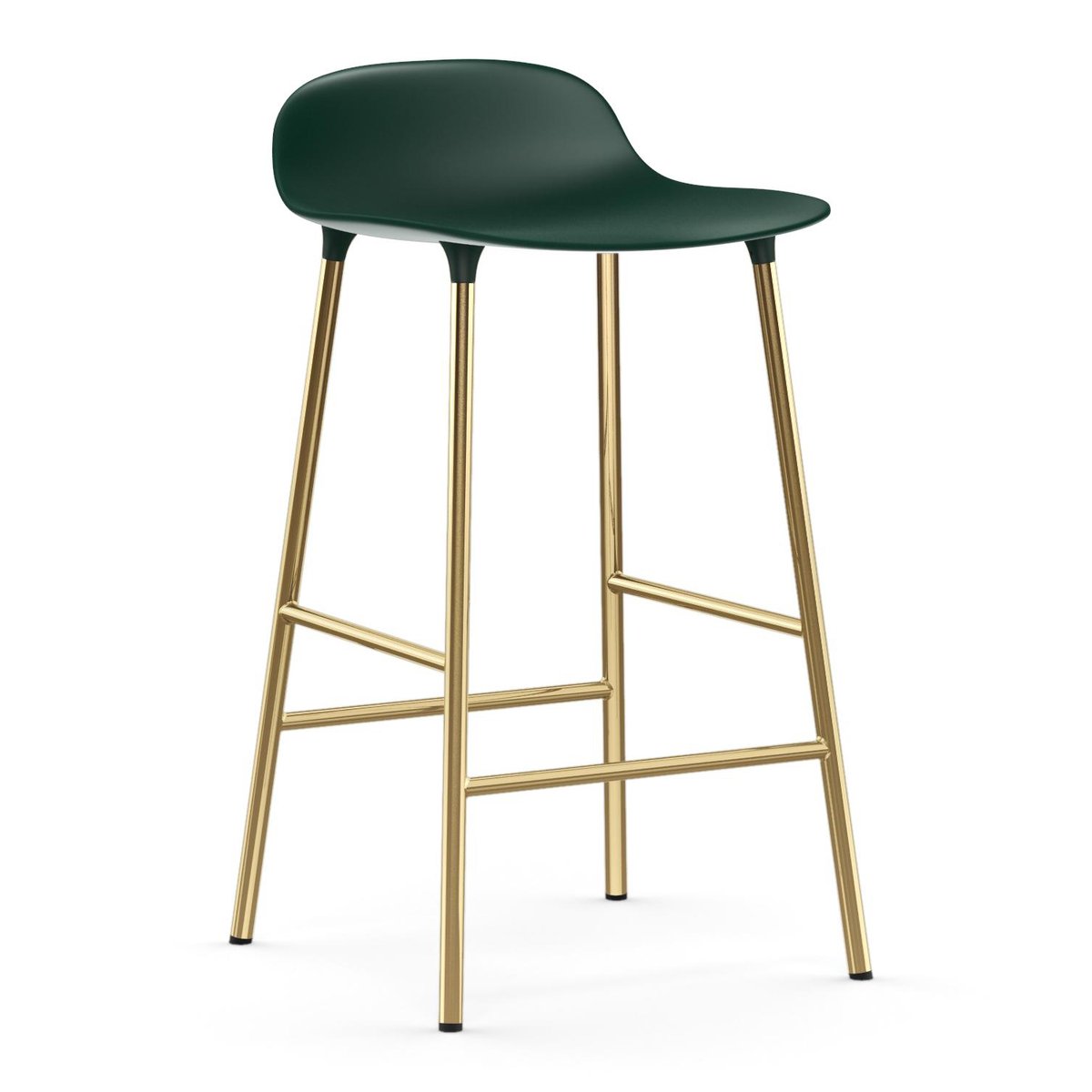 Normann Copenhagen Form barstool bronze legs 75 cm Green