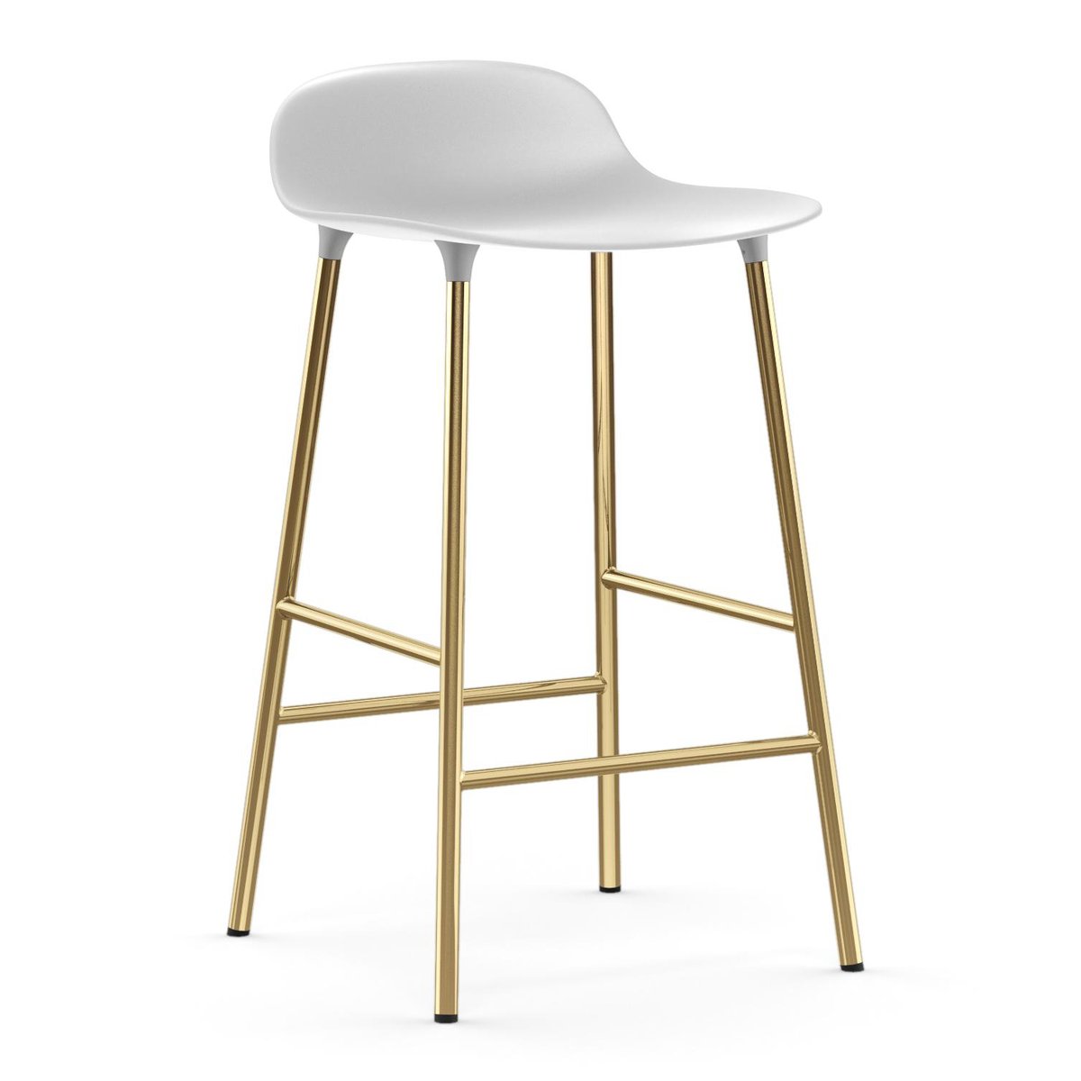 Normann Copenhagen Form barstool bronze legs 75 cm White