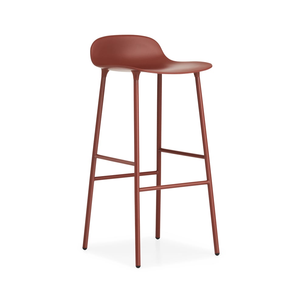 Normann Copenhagen Form Barstool high Red, red-lacquered steel legs