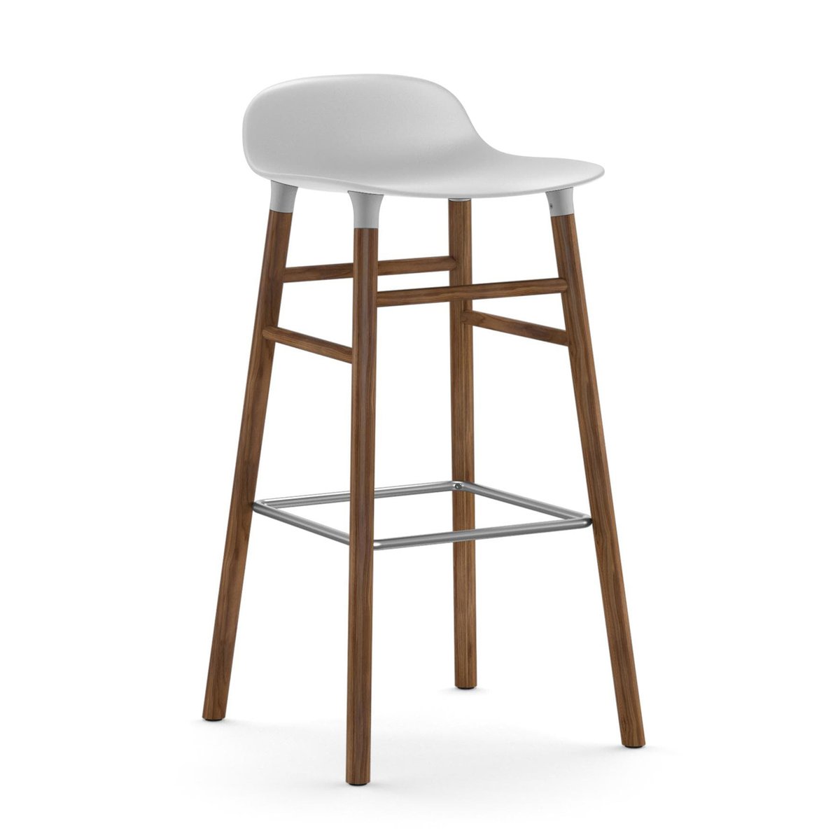 Normann Copenhagen Form barstool walnut legs 75 cm White