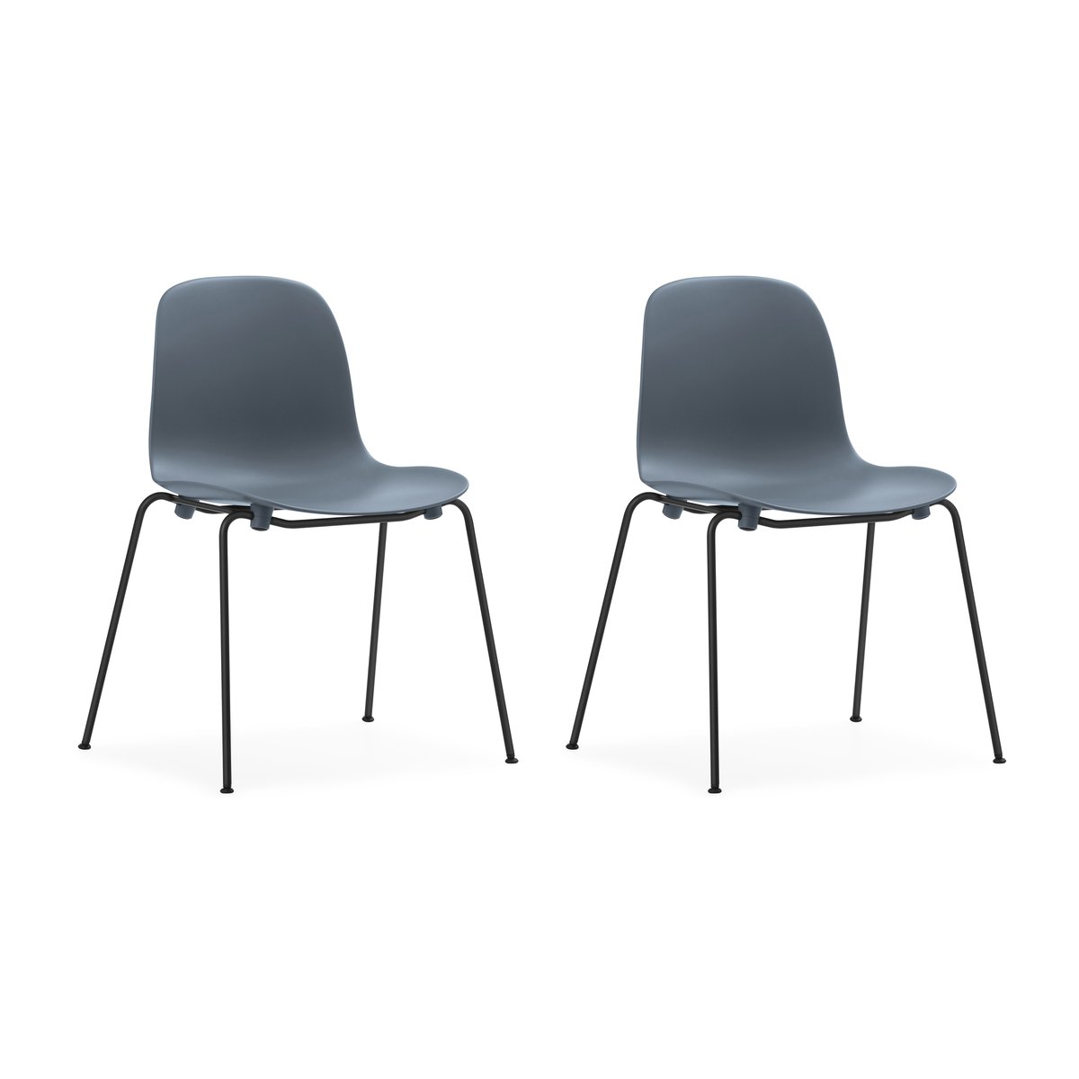 Normann Copenhagen Form Chair stackable chair black legs 2-pack, Blue Blue