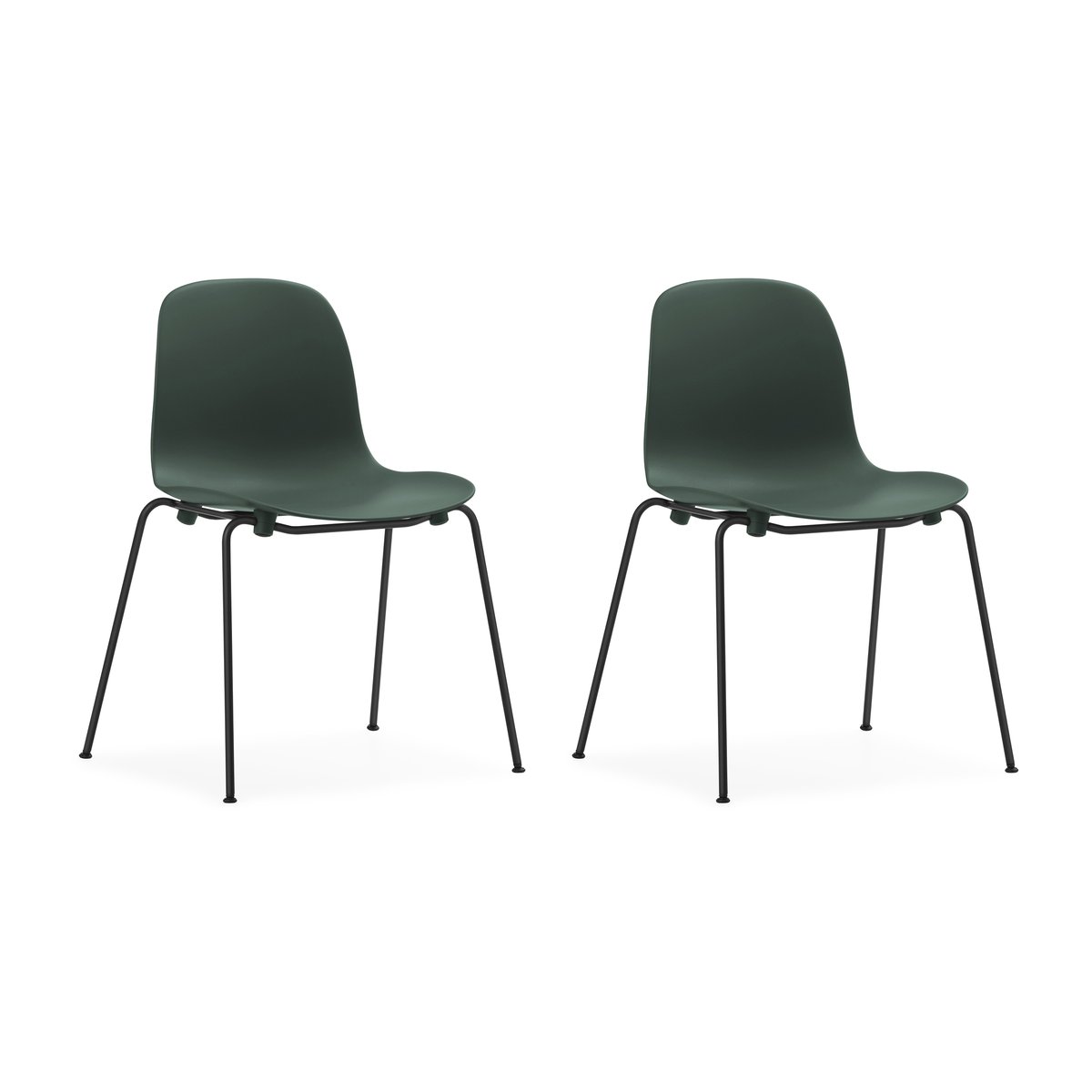 Normann Copenhagen Form Chair stackable chair black legs 2-pack, Green Green