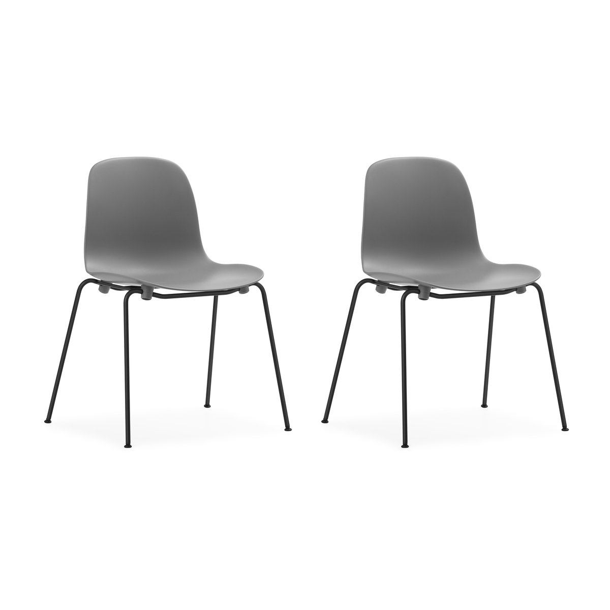 Normann Copenhagen Form Chair stackable chair black legs 2-pack, Grey Grey