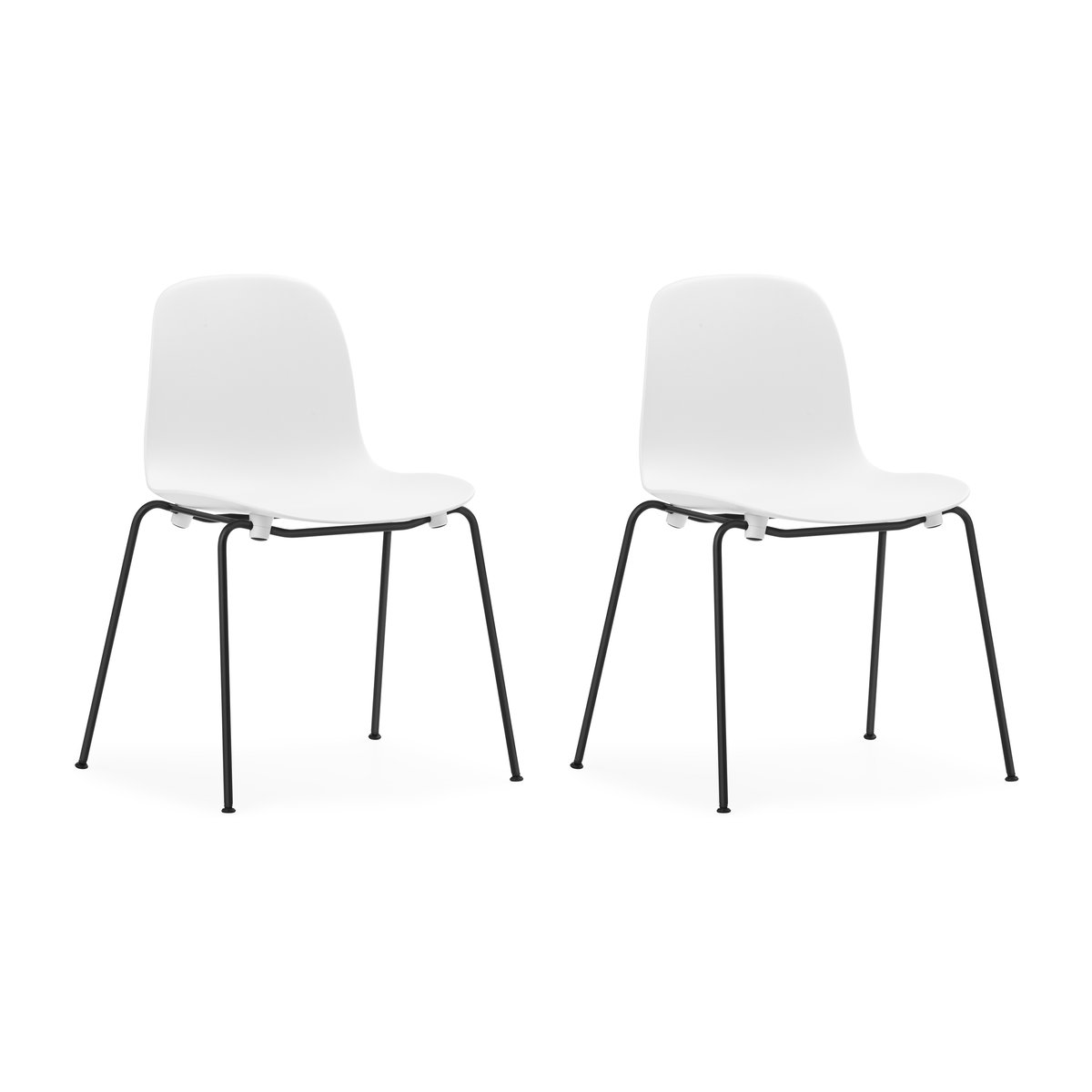 Normann Copenhagen Form Chair stackable chair black legs 2-pack, White White