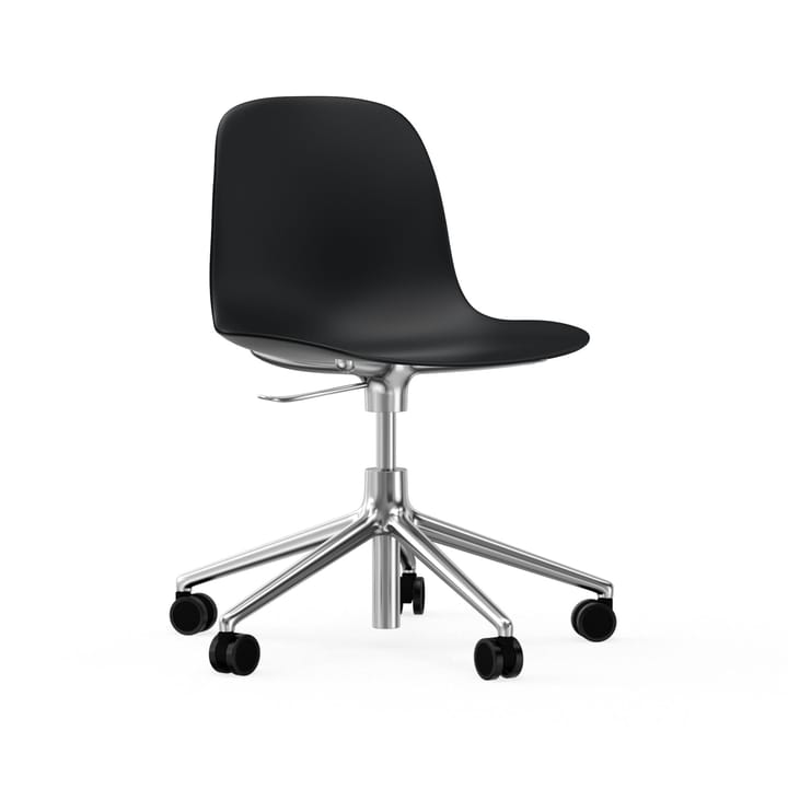 Form swivel chair, 5W office chair, Black, aluminium, wheels Normann Copenhagen