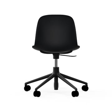 Form swivel chair, 5W office chair - Black, black aluminium, wheels - Normann Copenhagen