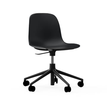 Form swivel chair, 5W office chair - Black, black aluminium, wheels - Normann Copenhagen