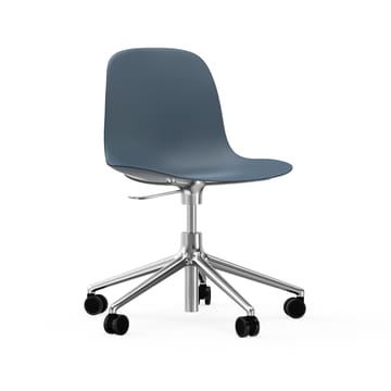 Form swivel chair, 5W office chair - Blue, aluminium wheels - Normann Copenhagen