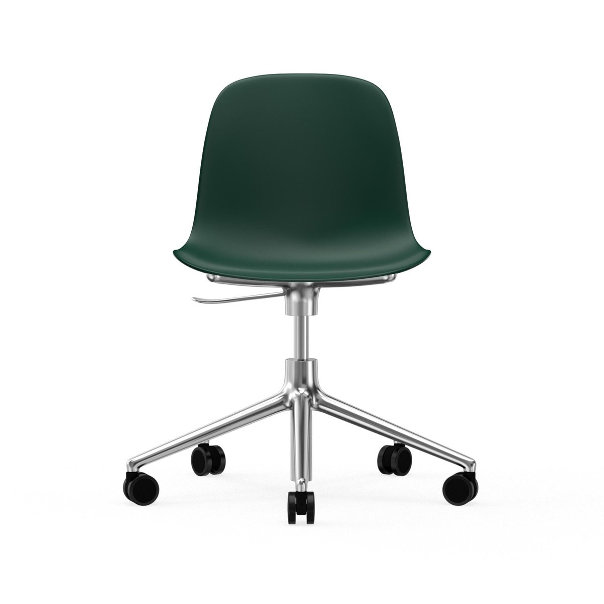 Normann Copenhagen Form swivel chair, 5W office chair Green, aluminium, wheels