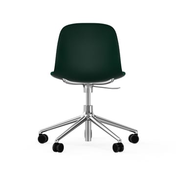 Form swivel chair, 5W office chair - Green, aluminium, wheels - Normann Copenhagen