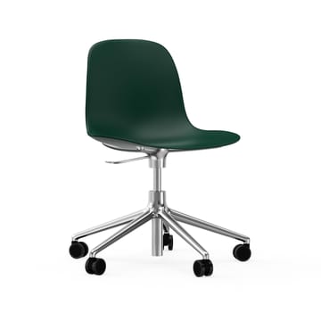 Form swivel chair, 5W office chair - Green, aluminium, wheels - Normann Copenhagen