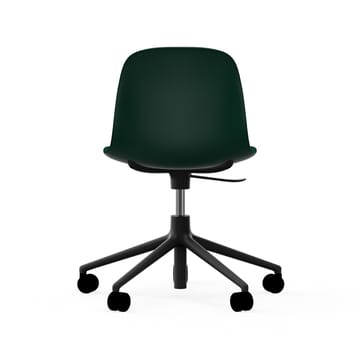 Form swivel chair, 5W office chair - Green, black aluminium, wheels - Normann Copenhagen