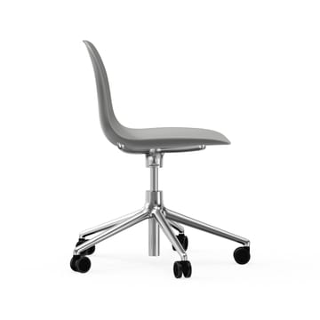 Form swivel chair, 5W office chair - Grey, aluminium, wheels - Normann Copenhagen