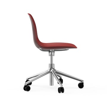 Form swivel chair, 5W office chair - Red, aluminium, wheels - Normann Copenhagen