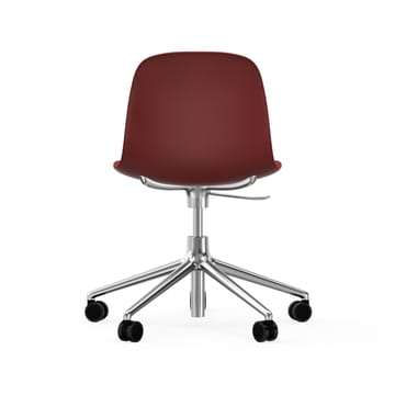 Form swivel chair, 5W office chair - Red, aluminium, wheels - Normann Copenhagen