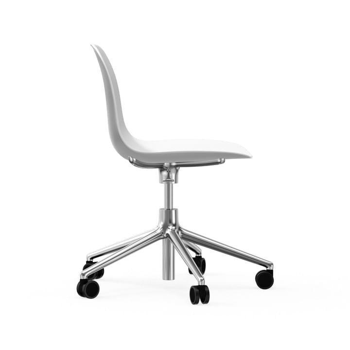 Form swivel chair, 5W office chair - White, aluminium, wheels - Normann Copenhagen