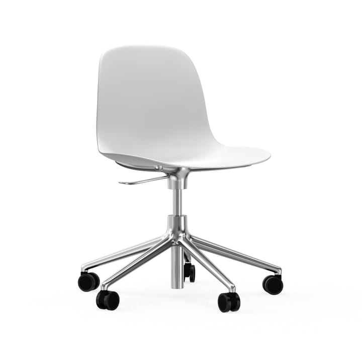 Form swivel chair, 5W office chair - White, aluminium, wheels - Normann Copenhagen